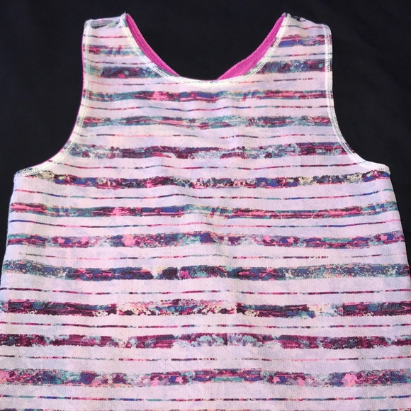 Ivivva Pink Reversible Double Drill Mesh Top.  Size 7/8. - Picture 2 of 12